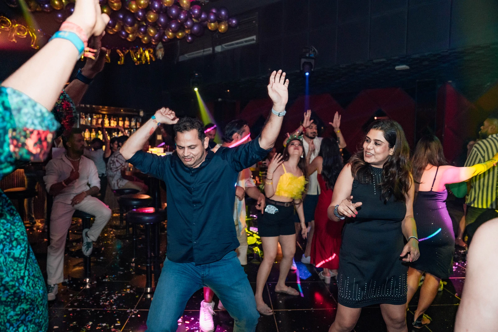 Guests on the dance floor at Bollywood Indian Club Bali